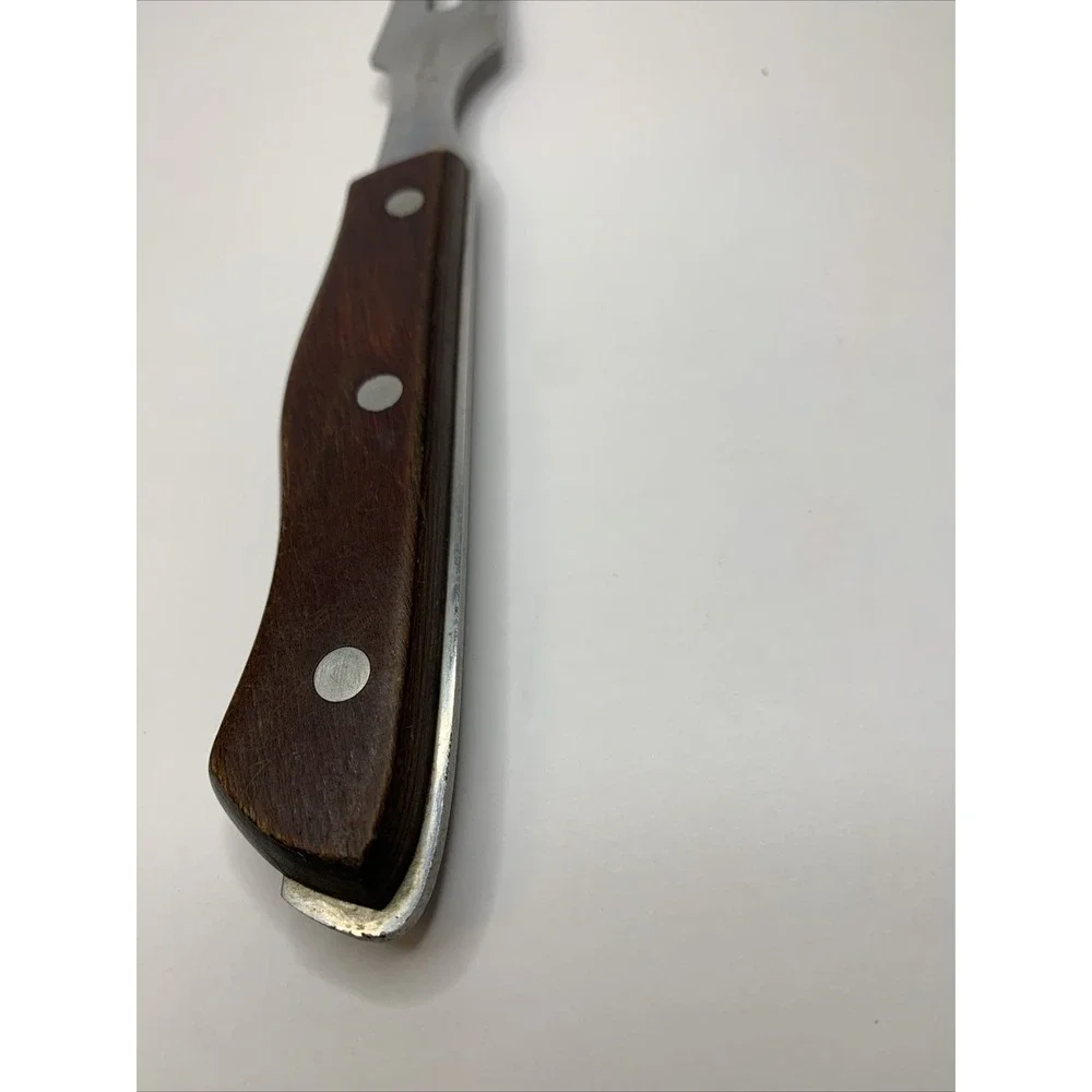 Vintage Maxam Stainless Steel‎ Meat Carving Fork Wood Handle.